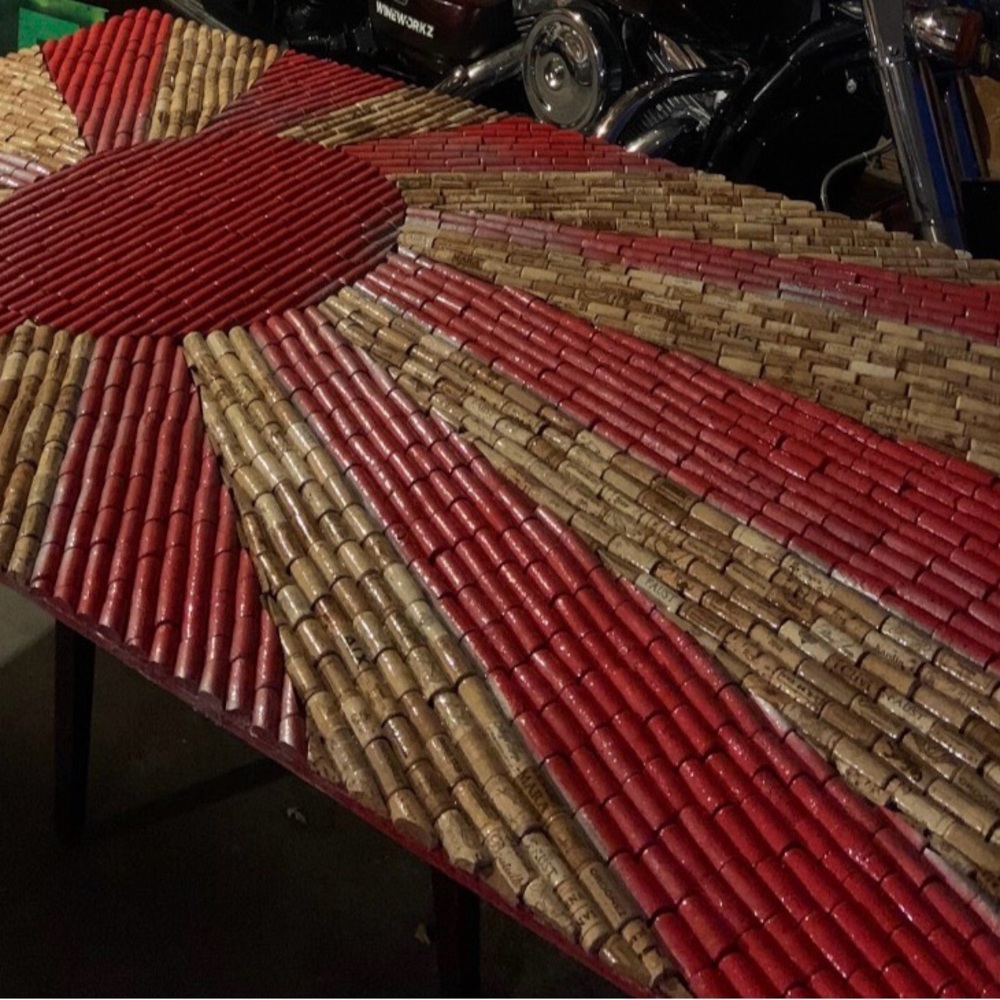 Japanese flag wine cork wall mural